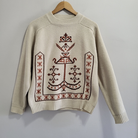 kmart Sweaters Vintage 7s Geometric Abstract Pattern Kmart Sweater
